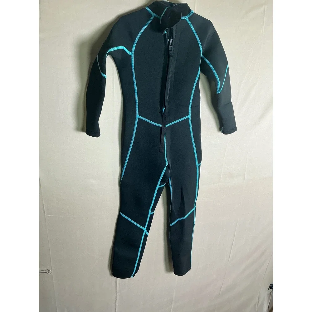 NeoSport Gear‎ Wetsuit Size 8 Black Turquoise Full Body Neoprene Diving Surfing